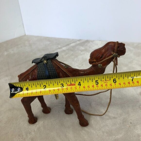 Vintage Handcrafted Leather Wrapped Camel Figurine - Picture 13 of 15